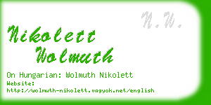 nikolett wolmuth business card